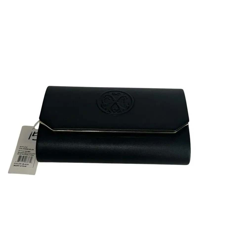 CXL By Christian Lacroix Black Clutch With Detachable Chain